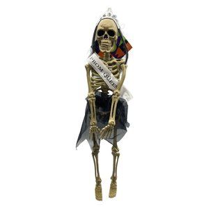 New 16" Hanging High School Prom Queen Sash Crown Girl Skeleton Halloween decor